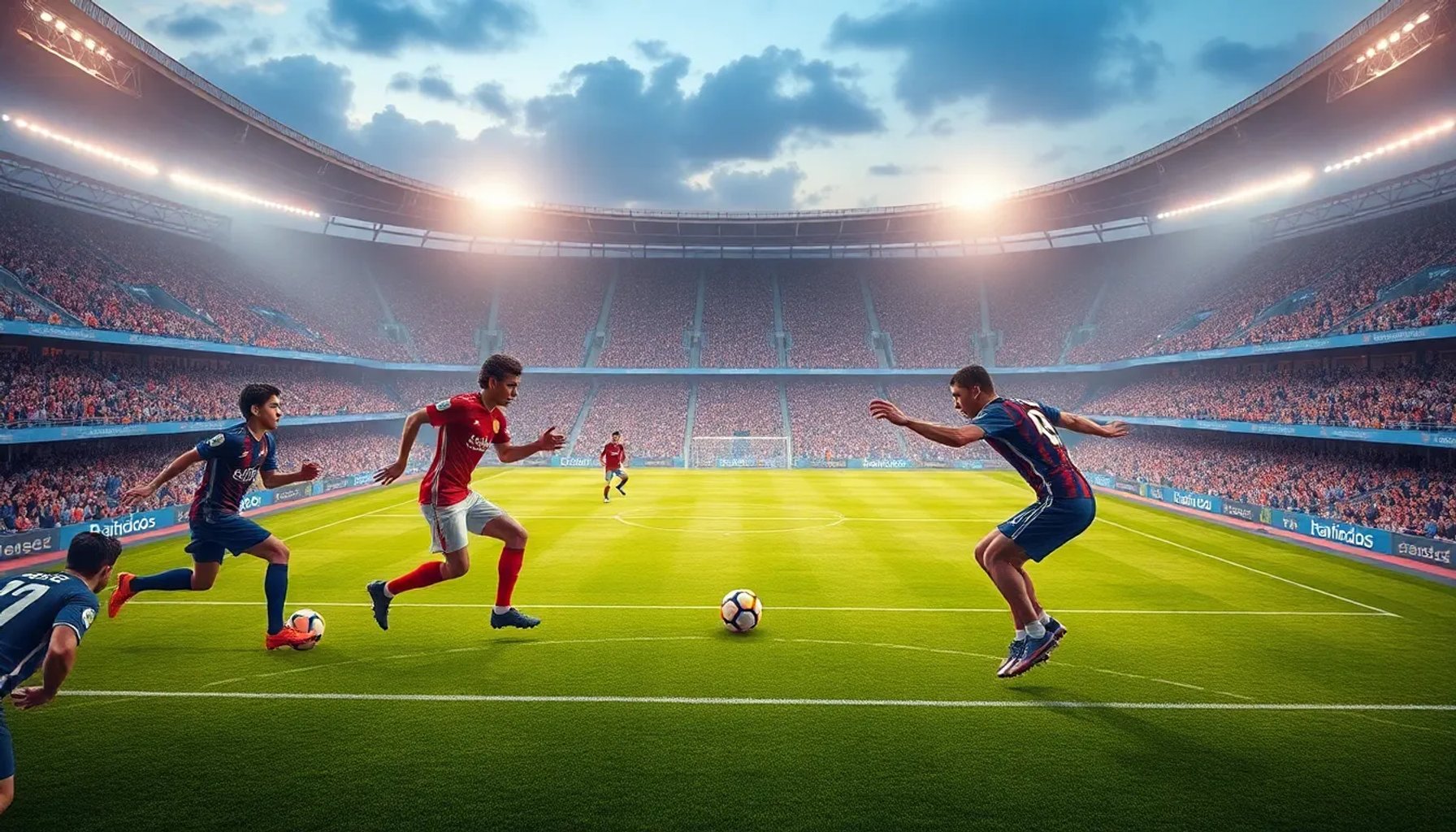 Jugadores del Celta B y Bilbao Athletic disputando el balón en el estadio Balaídos