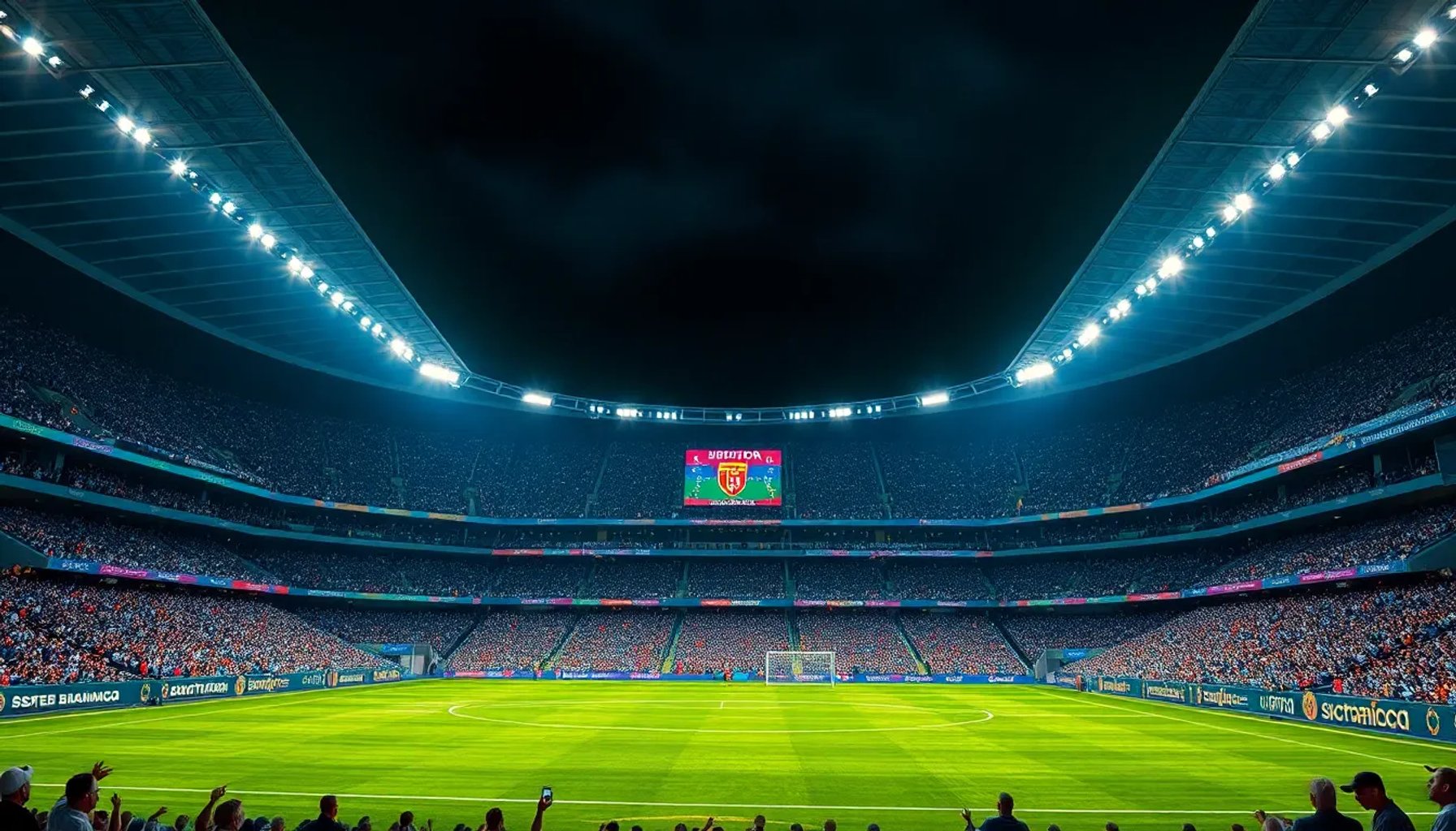 Estadio Romelio Martínez iluminado durante el partido Junior vs Bucaramanga en la Liga BetPlay