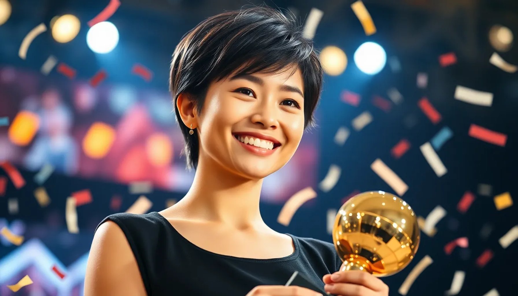 María López celebra su victoria en la final de El Desafío, rodeada de luces y confeti