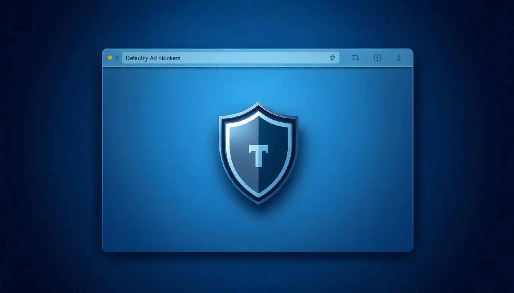 Ilustración de un navegador web con un escudo que detecta bloqueadores de anuncios