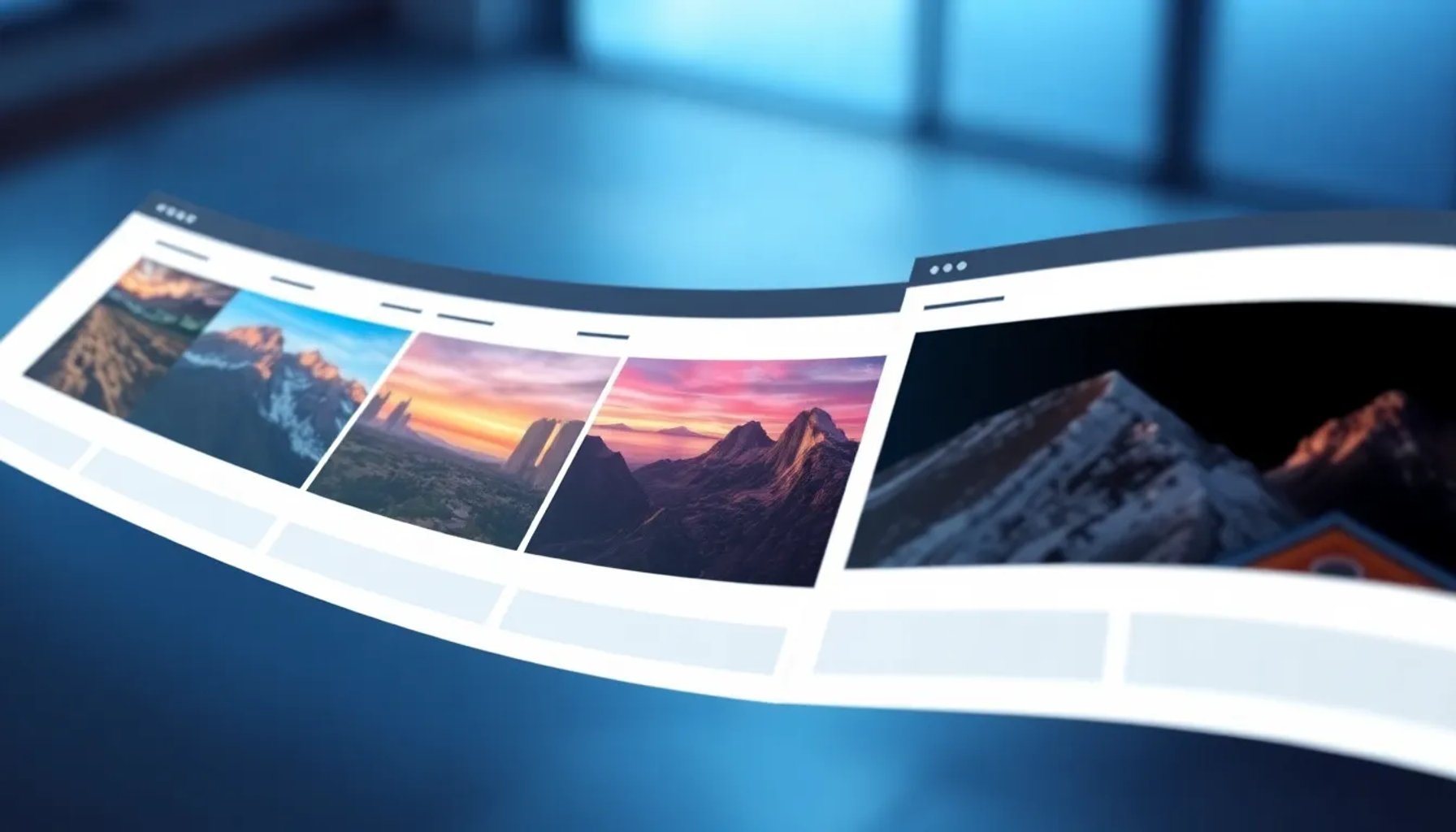 Imagen que muestra la carga progresiva de fotos en una página web, con un efecto de desvanecimiento suave