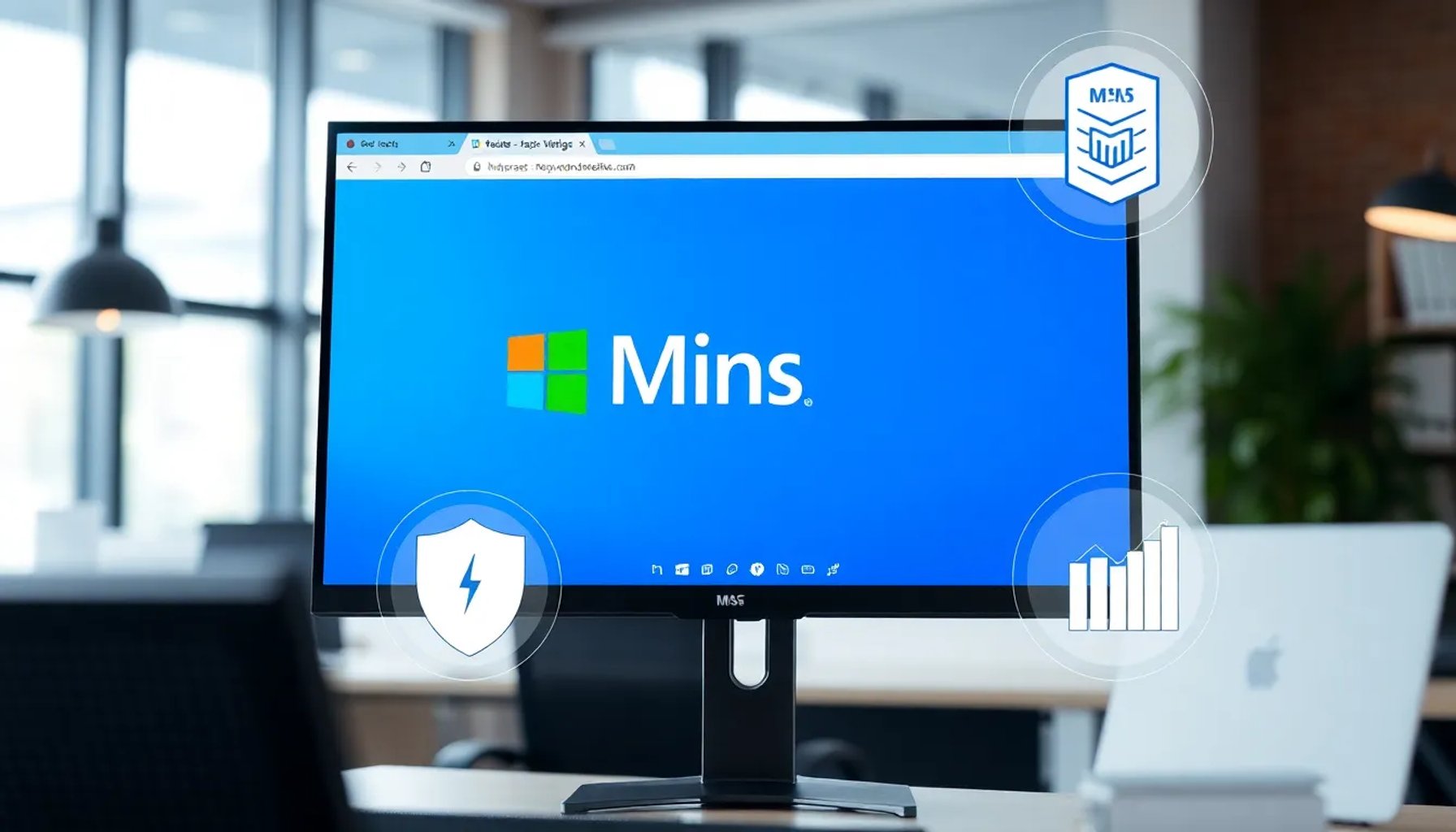 Pantalla de computadora mostrando la página de inicio de MSN con indicadores de velocidad y seguridad