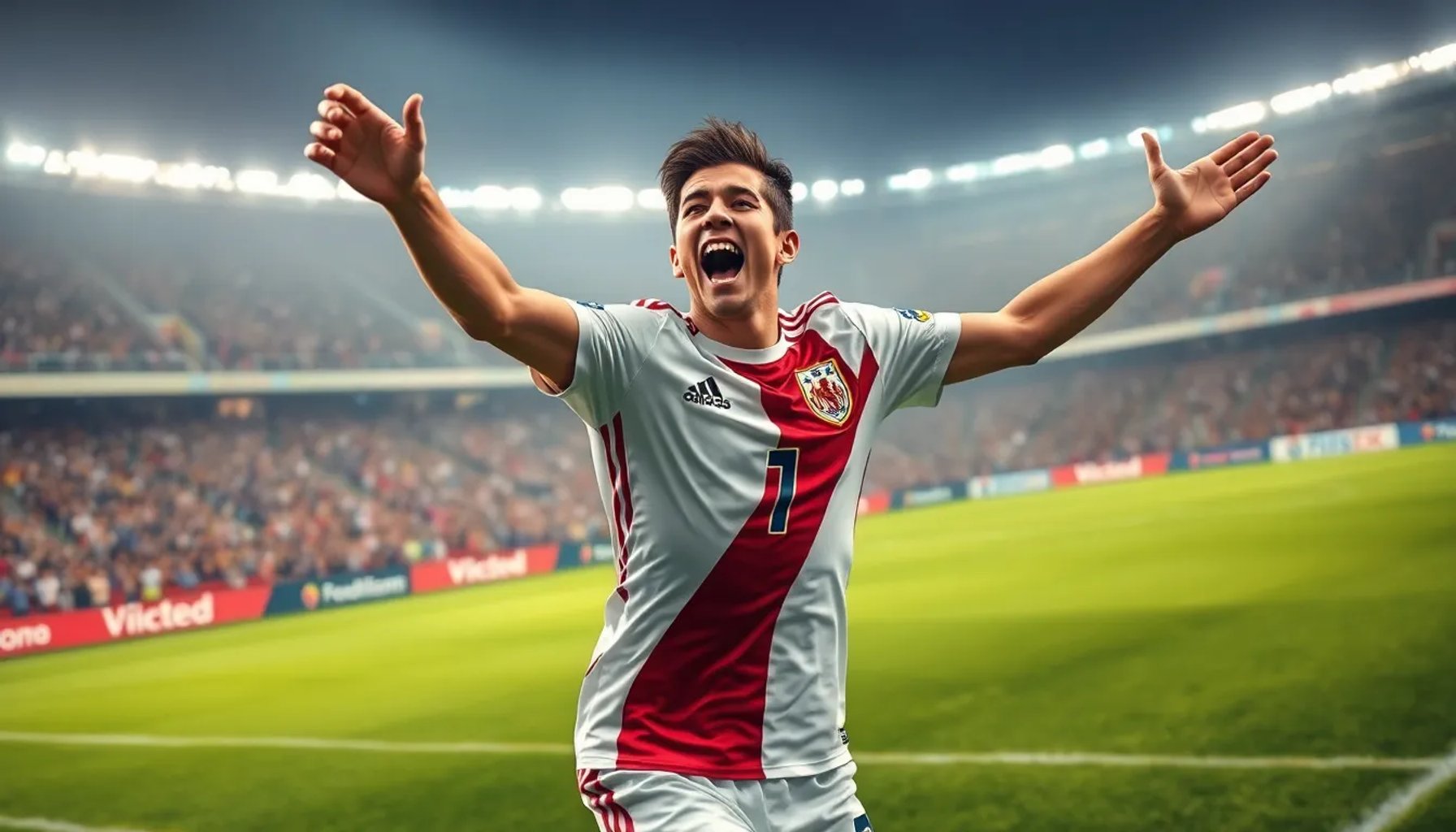 Nico Paz celebra su primer gol con la Selección Argentina en La Bombonera