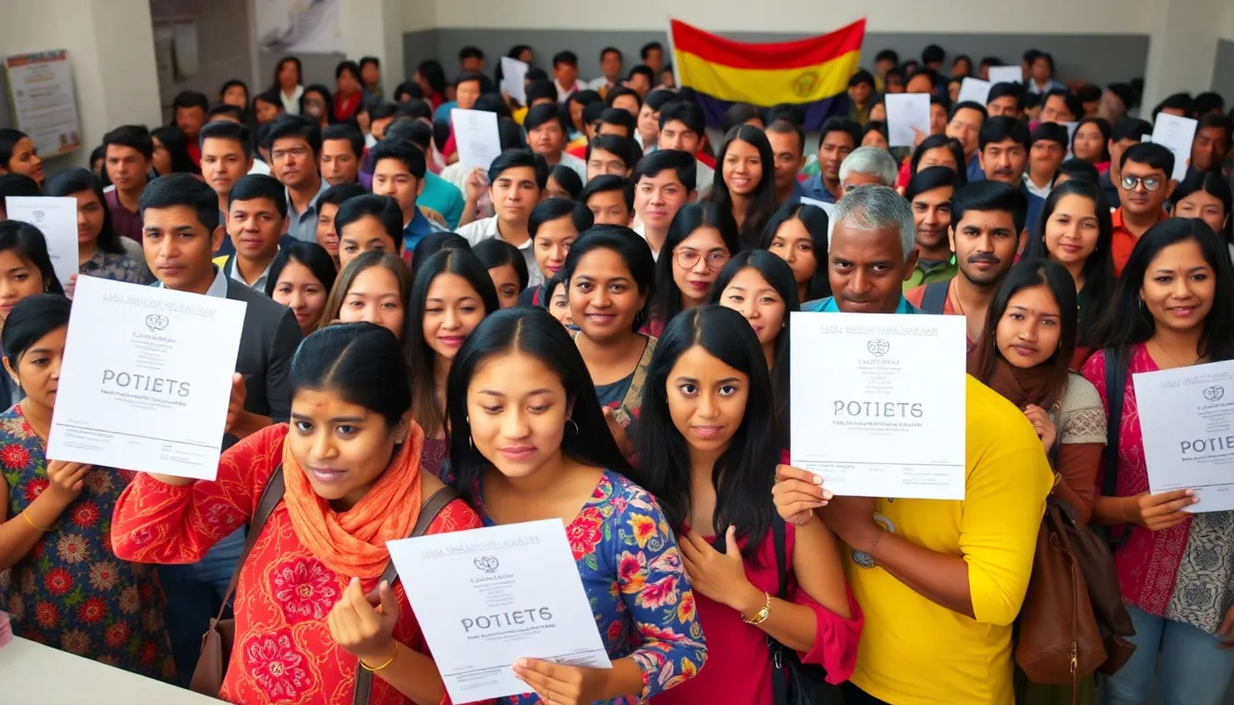 Ecuatorianos votando en una elección en España
