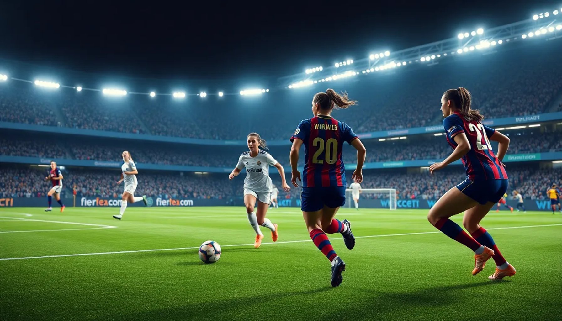 Real Madrid y Barcelona femenino disputando la Champions en el Estadio Alfredo Di Stéfano