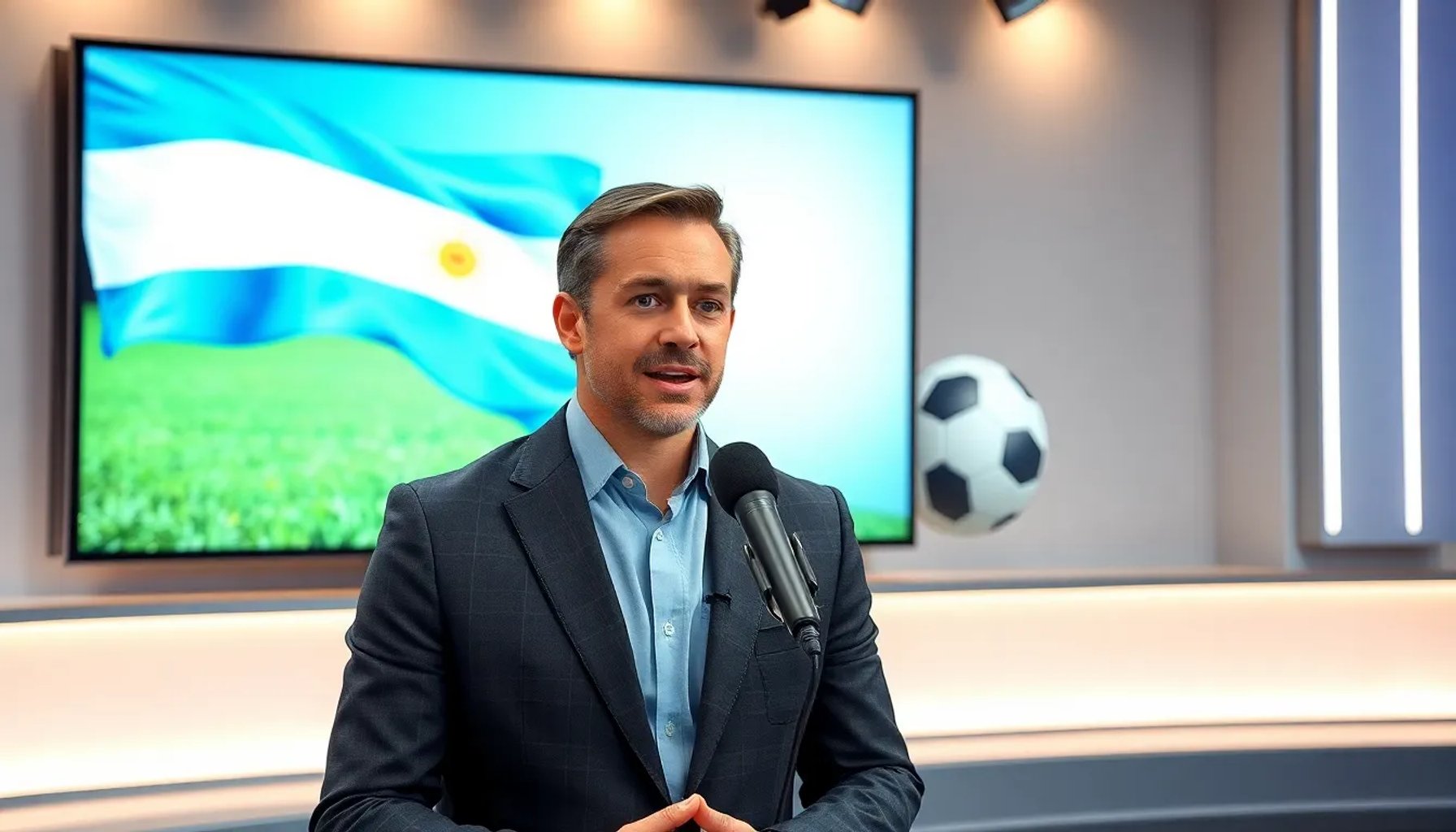 Pablo Senosiain en el estudio de TyC Sports expresando su opinión sobre la falta de transmisión de la Selección Argentina