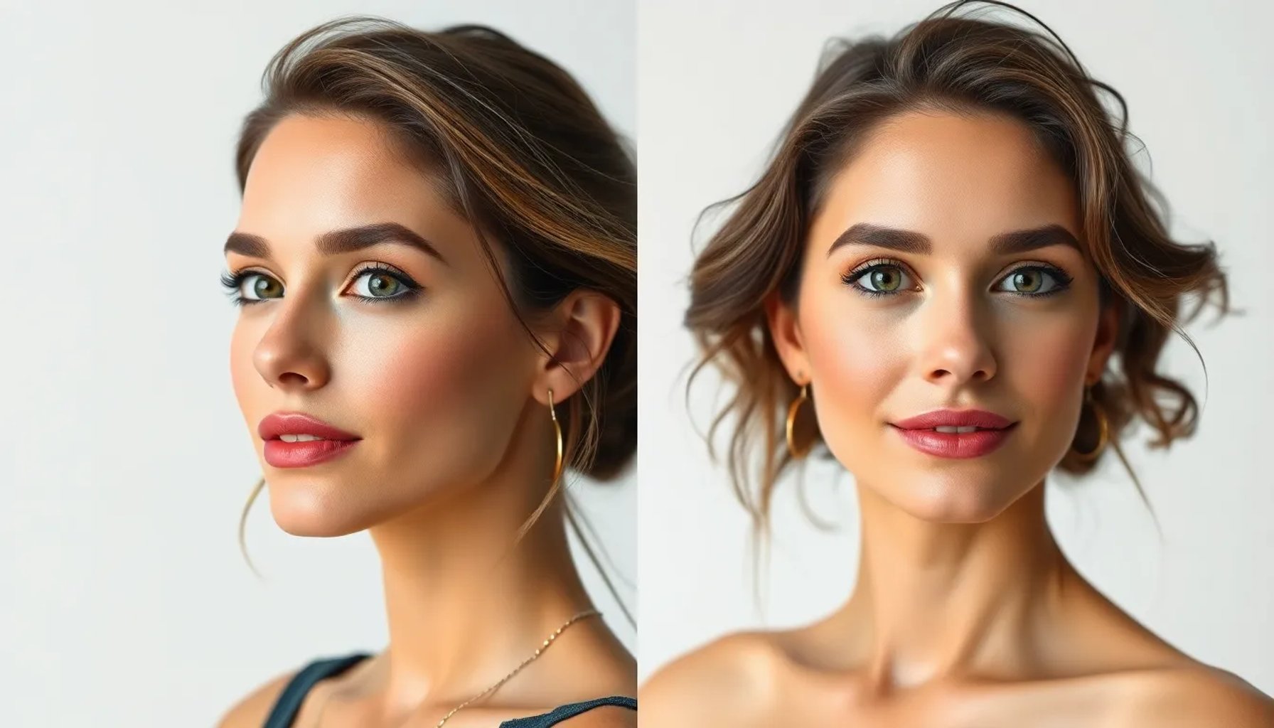 Tamara Gorro mostrando su look antes y después de los retoques estéticos