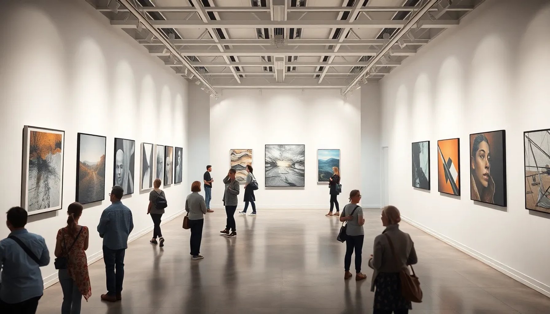 Fotografía abstracta en exposición del Centro Municipal de Fotografía de Torrelavega, con luces y formas difuminadas