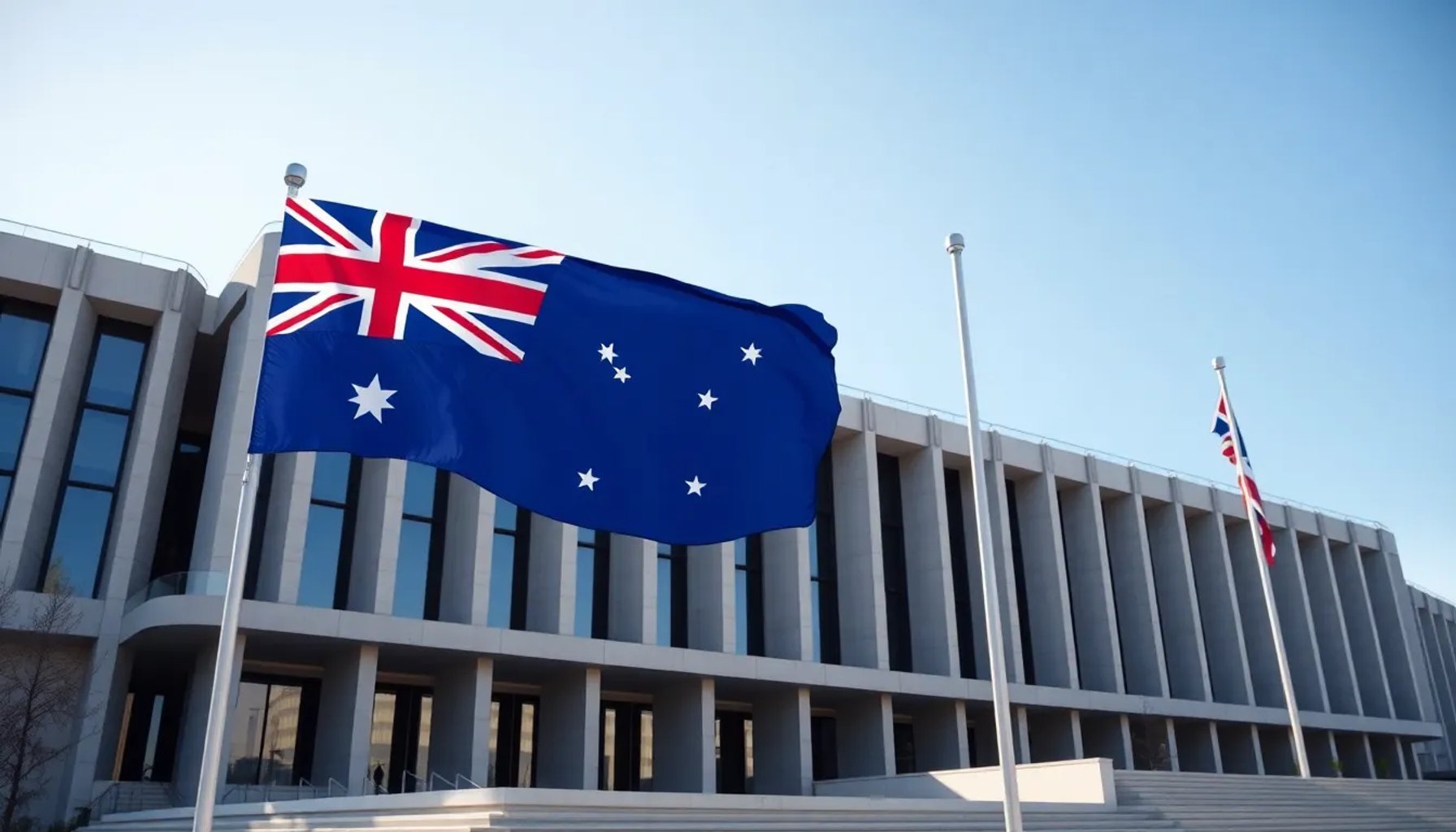 Imagen del Parlamento Europeo y la bandera australiana simbolizando el nuevo acuerdo comercial