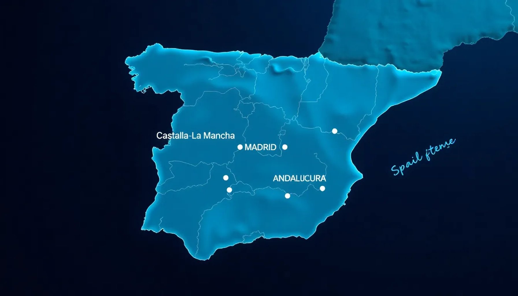 Mapa de España mostrando las regiones con mayor descenso de temperatura previsto por la AEMET