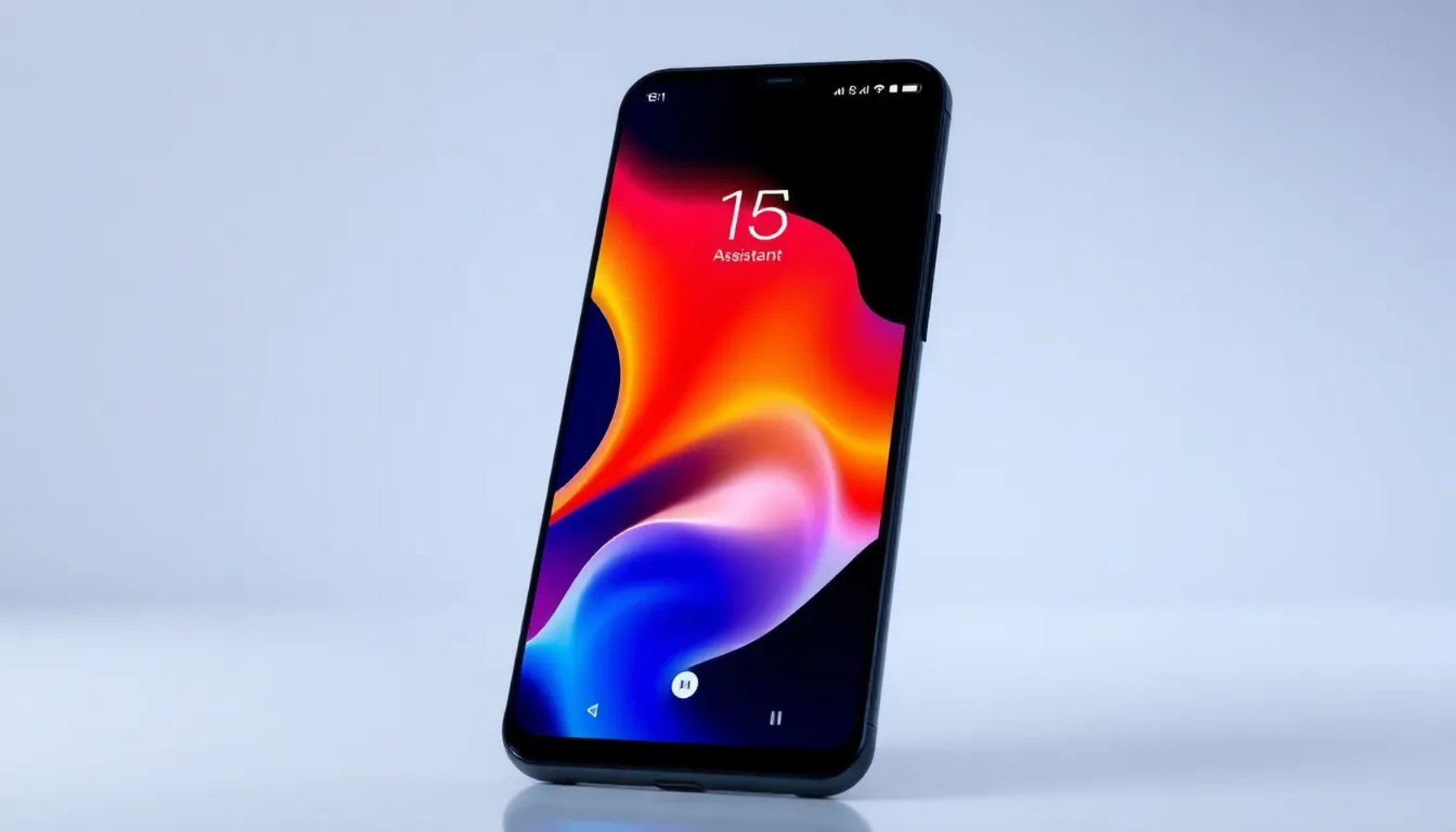 Pantalla de un smartphone con Android 15 mostrando el nuevo diseño y asistente de IA