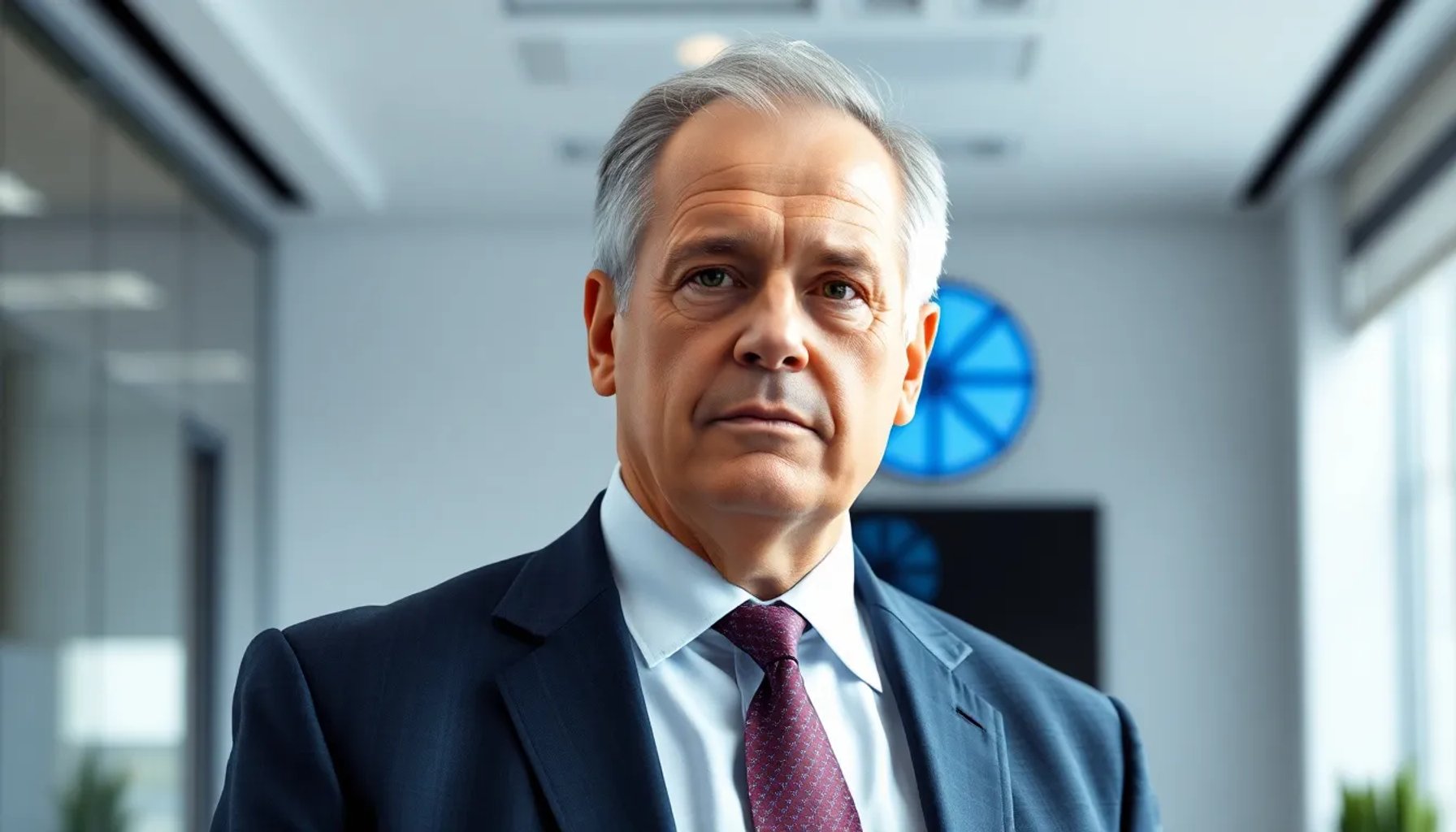 Ángel Escribano anunciando su dimisión como presidente de Indra frente a los medios