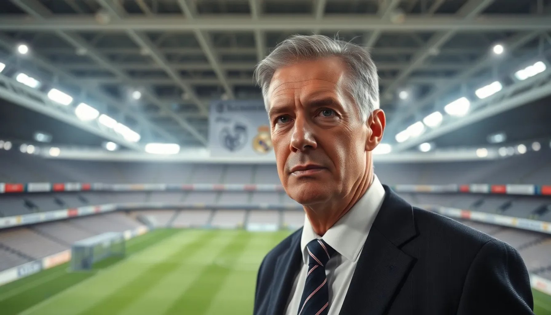 Álvaro Arbeloa en la sala de prensa del Real Madrid, rodeado de periodistas y con el escudo del club de fondo.