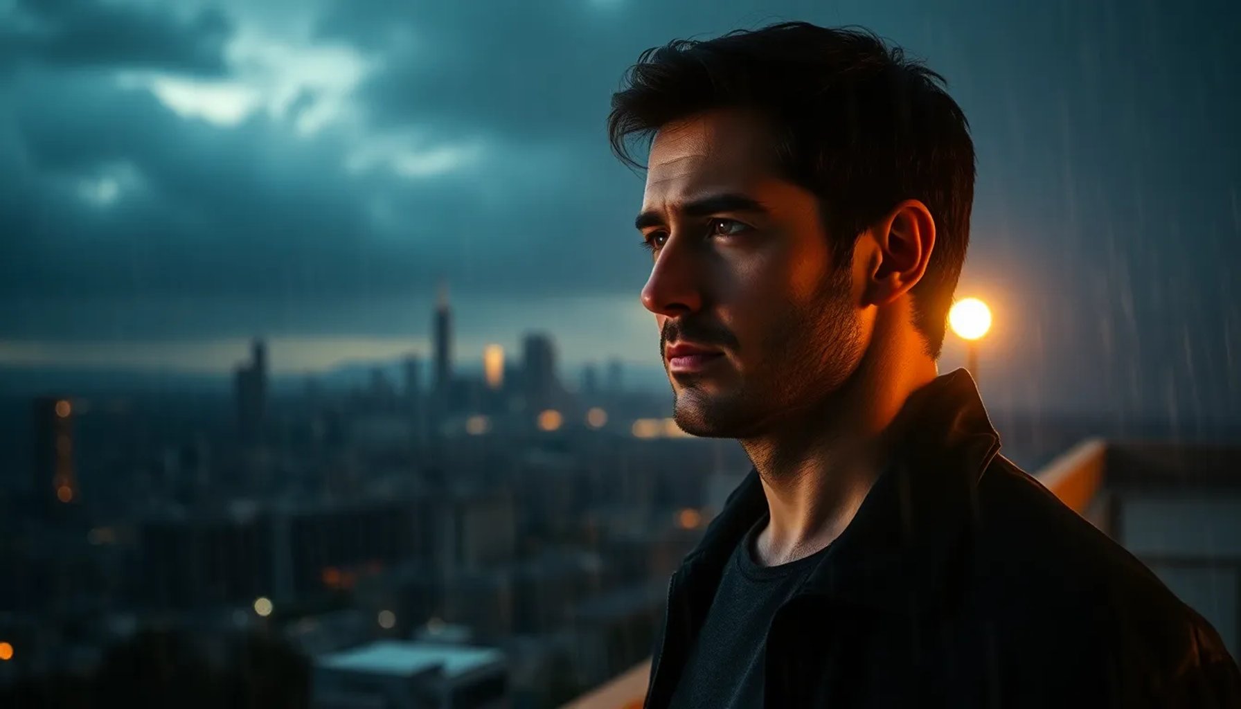 Imagen del protagonista de 'La Promesa' mirando al horizonte bajo la lluvia, simbolizando el nuevo giro del capítulo 806