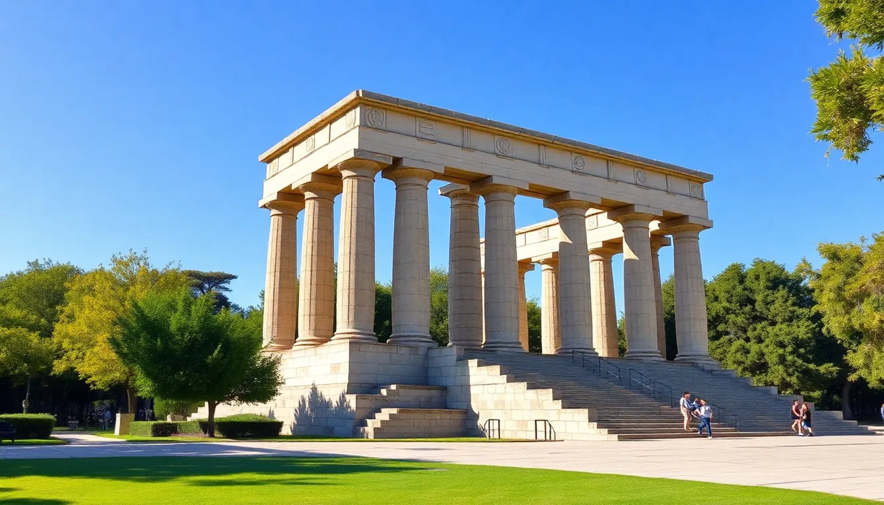 Templo de Debod restaurado sin grafitis bajo el cielo de Madrid