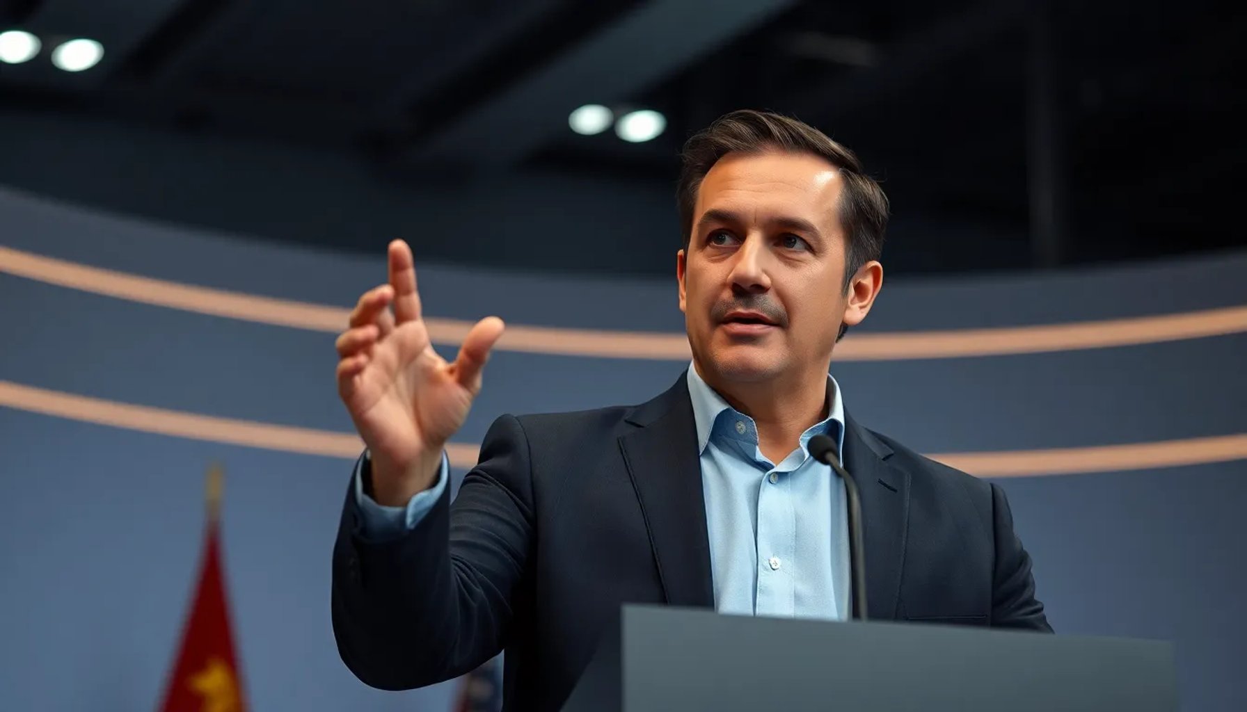 Carlos Cuerpo en una rueda de prensa señalando al Partido Popular durante una polémica política en Madrid