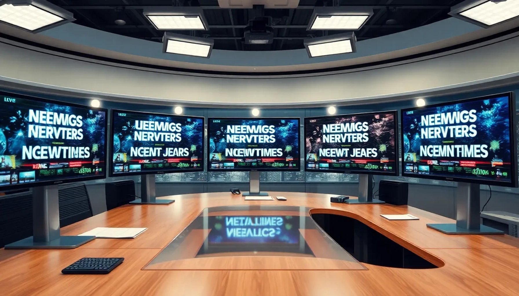 Ejemplo de pantalla con varios titulares resaltados en diferentes colores y fuentes