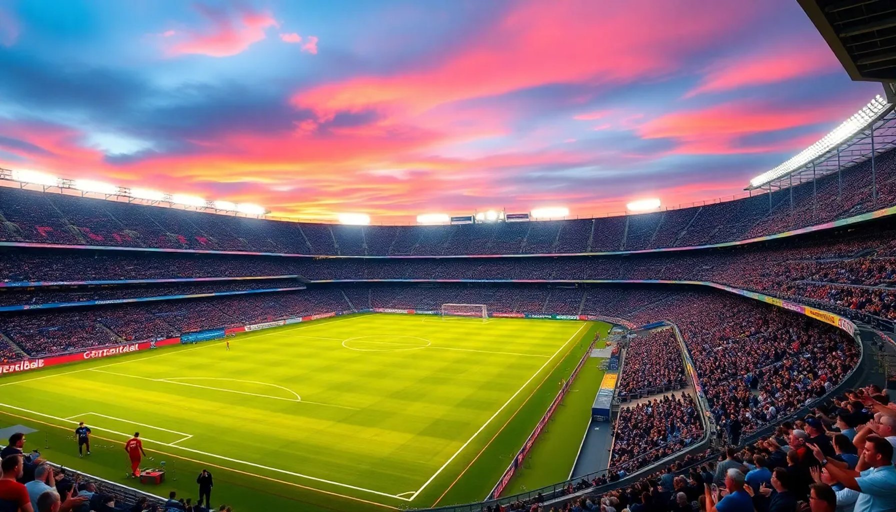 Imagen del estadio Riazor iluminado durante el enfrentamiento entre Deportivo y Málaga