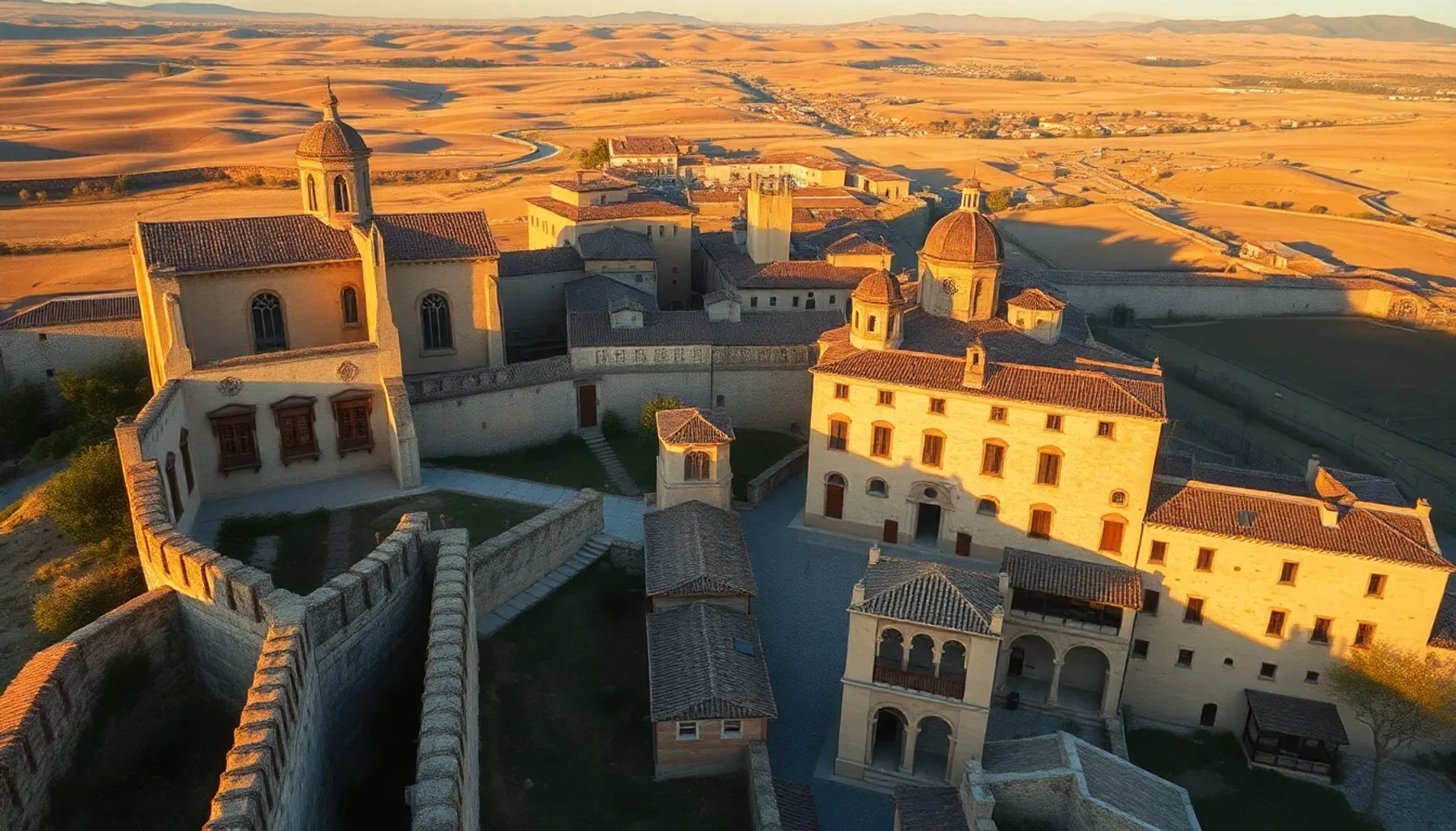 Vista del casco antiguo de Sigüenza con su catedral y murallas medievales