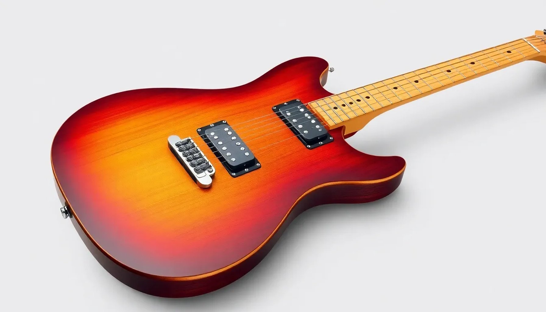 Guitarra Fender Vintera III con acabado Sunburst, resaltando su cuerpo de aliso y mástil de arce vintage