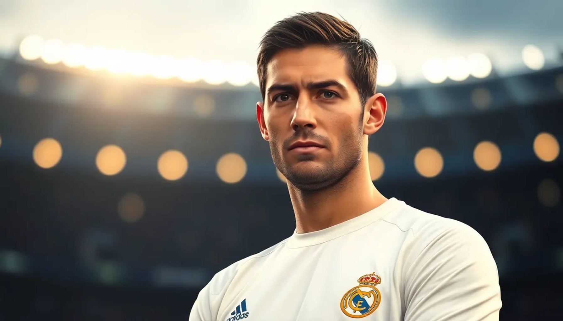Iker Casillas mirando seriamente a cámara, con camiseta del Real Madrid de fondo y expresión enfática