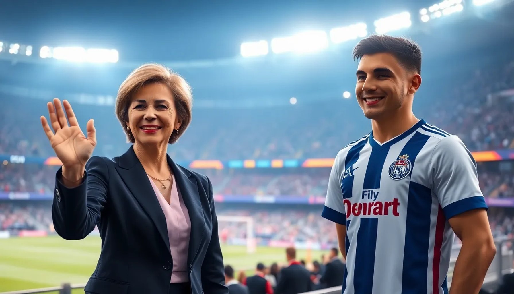 Imagen que muestra a Isabel Díaz Ayuso y Mikel Oyarzabal saludándose en la final de Copa del Rey, aclarando el gesto entre ambos