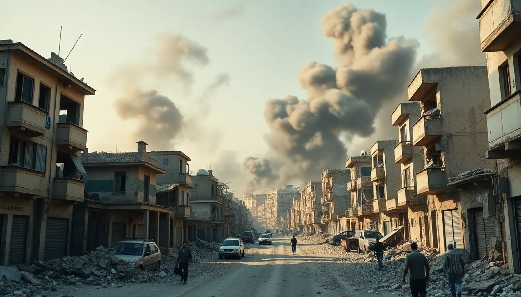 Imagen de la devastación en una ciudad libanesa tras el bombardeo israelí