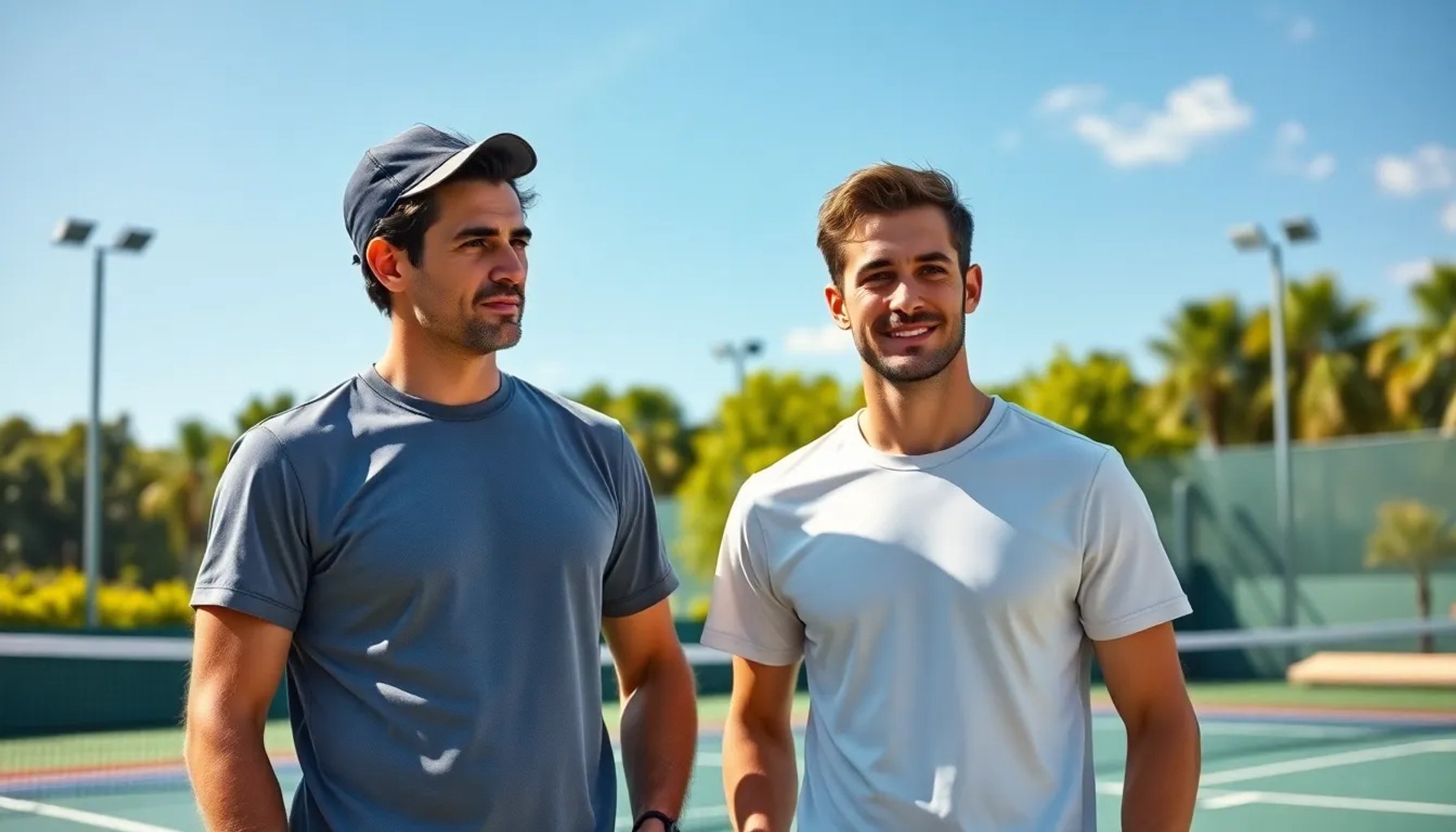 Juan Carlos Ferrero y Carlos Alcaraz conversando en la pista de entrenamiento de Barcelona