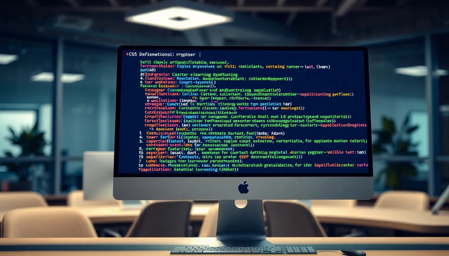 Pantalla de código CSS mostrando variables de colores personalizadas