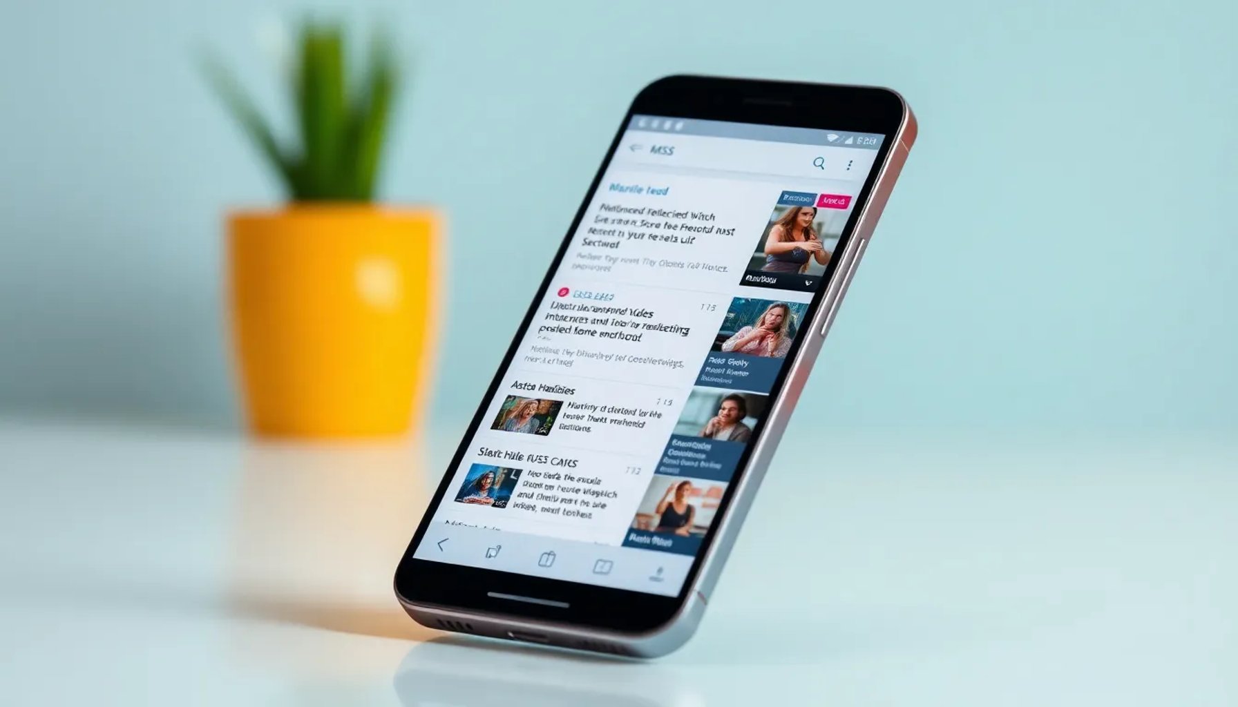 Pantalla de un dispositivo móvil mostrando la página personalizada de MSN con noticias y videos adaptados al usuario