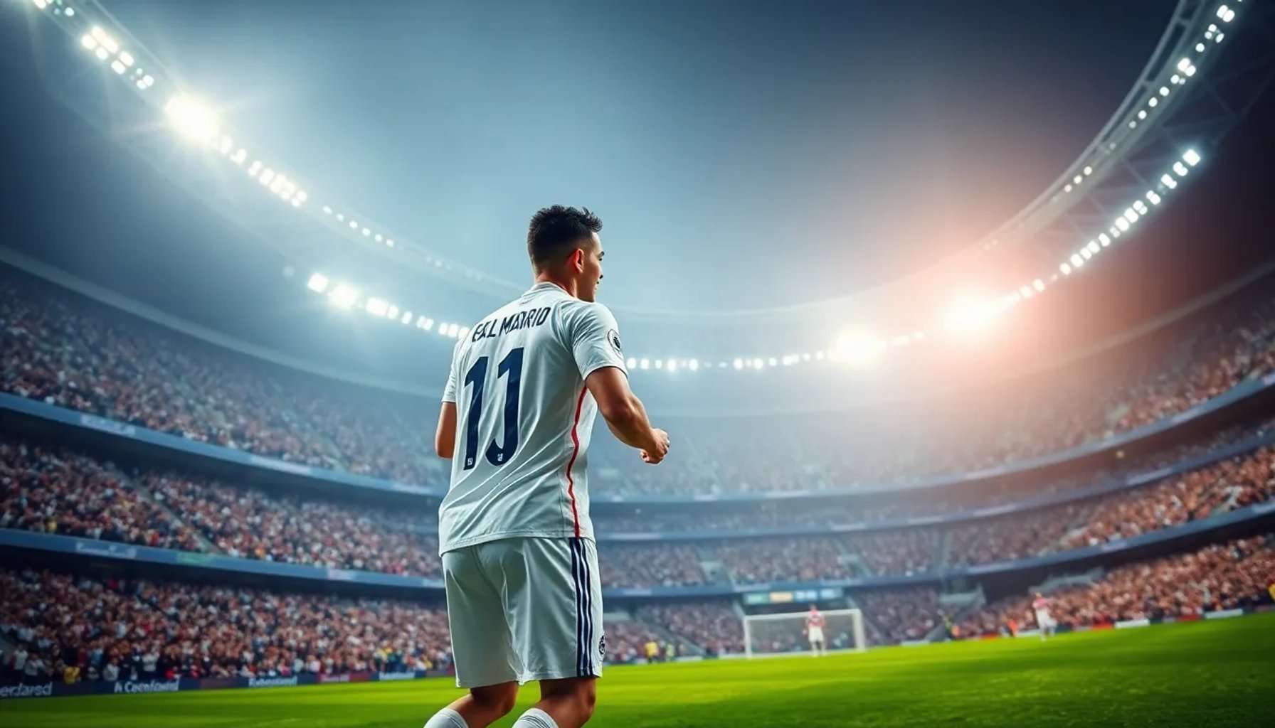 Brahim Díaz celebra tras la polémica falta que precedió al segundo gol del Real Madrid contra el Bayern en la Champions League