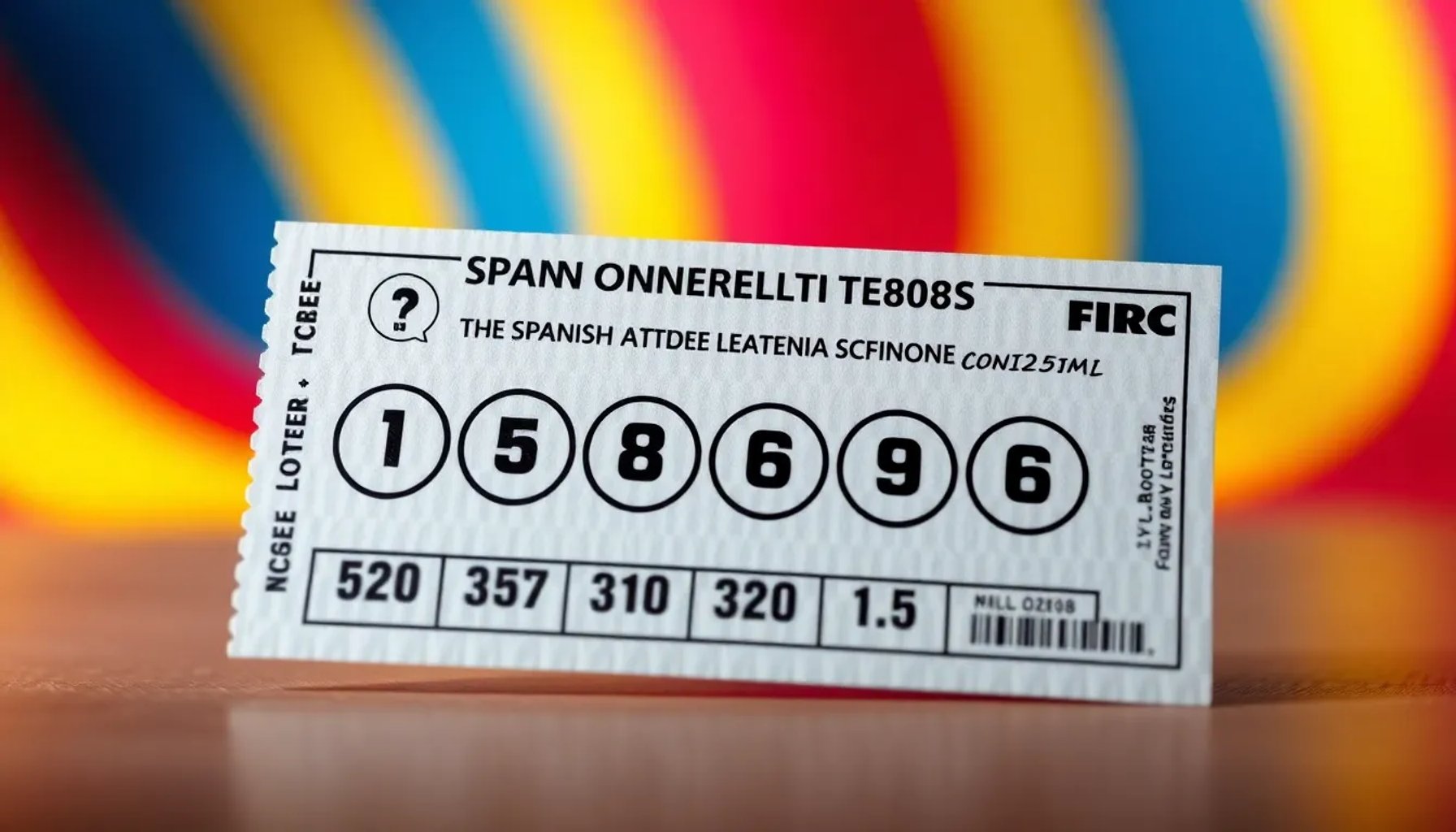 Imagen de un boleto de la Lotería Nacional con números resaltados y fondo de colores vivos que representa el sorteo del 2 de abril de 2026