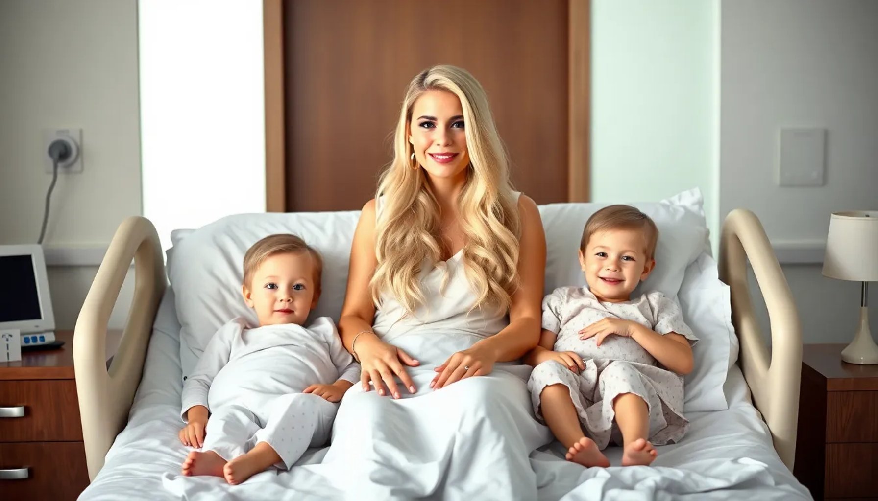 Tori Spelling acompañada de sus hijos en camilla de ambulancia después del accidente de coche en Temecula