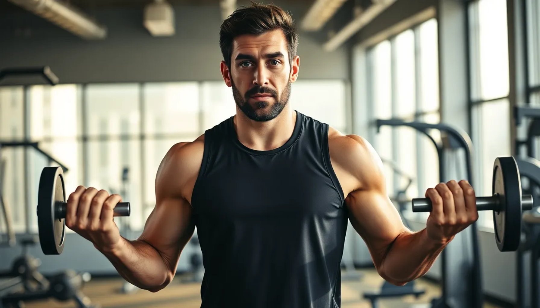 Álvaro Arbeloa entrenando con pesas en un gimnasio al amanecer