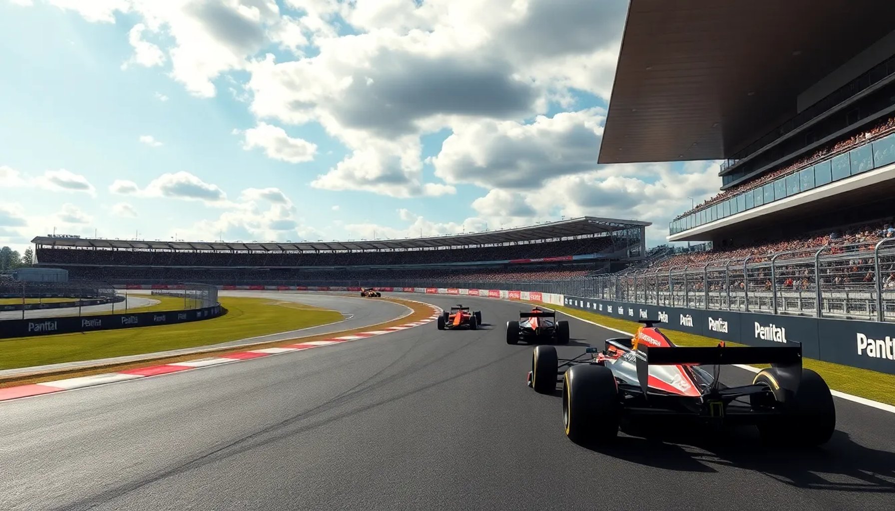Fotografía del circuito Gilles Villeneuve durante la clasificación sprint del GP de Canadá 2026, con coches de F1 en pista y aficionados en las gradas