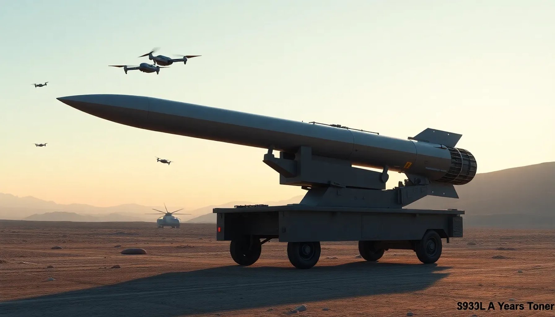 Interceptor español de bajo coste preparado para neutralizar drones, con fondo de cielo y siluetas de drones en vuelo