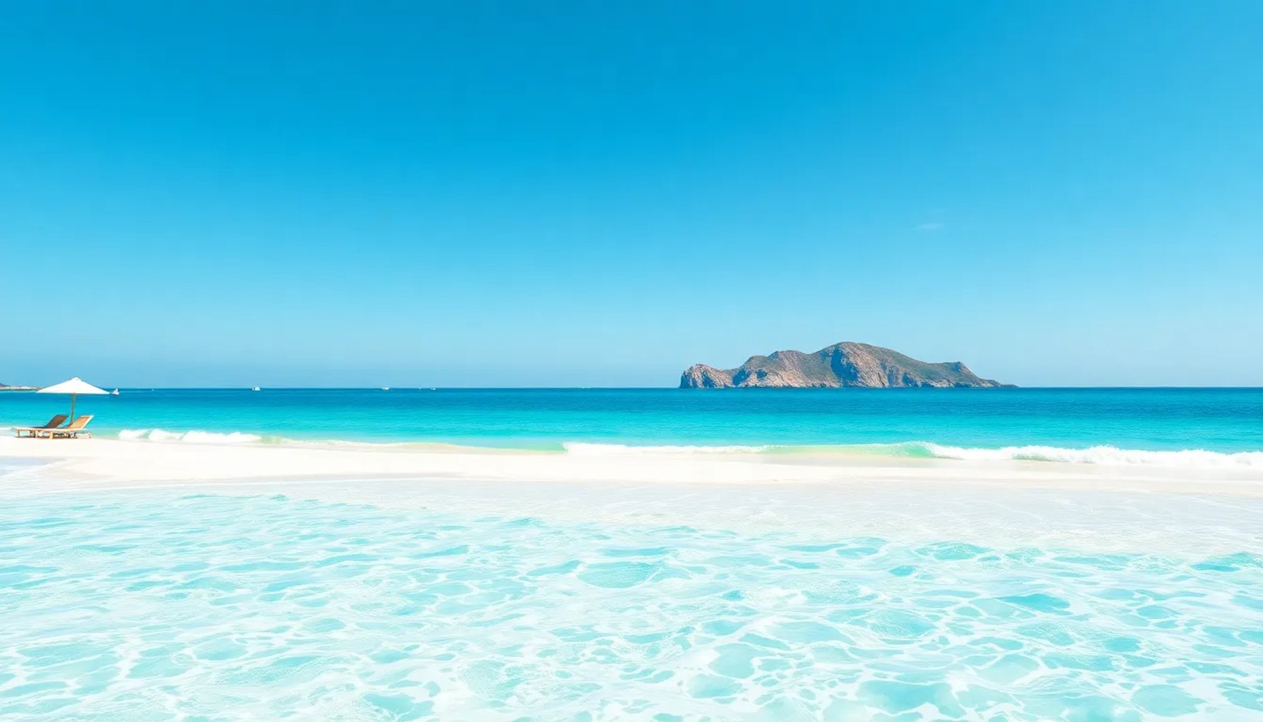 Playa de arena blanca y aguas turquesas a 15 minutos de Ibiza, escenario de vacaciones de Carlos Alcaraz