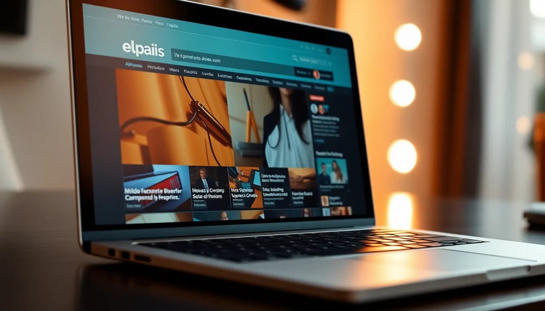 Captura de pantalla del sitio web elpais.com con diseño moderno y secciones destacadas