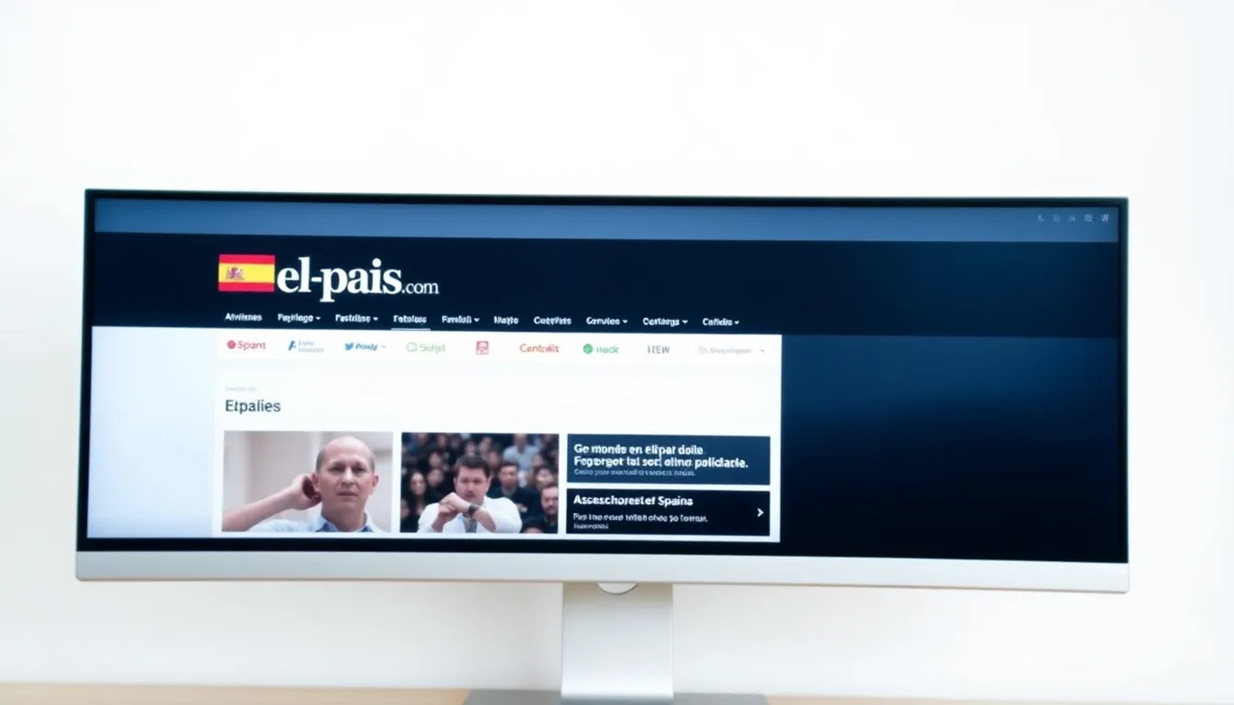 Captura de pantalla del sitio web elpais.com mostrando su portada digital