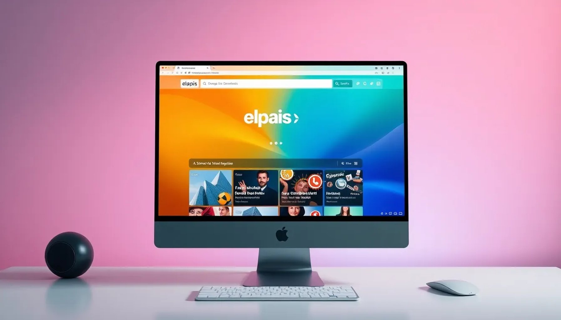 Pantalla de ordenador mostrando la nueva interfaz de elpais.com con contenido multimedia y personalización basada en IA