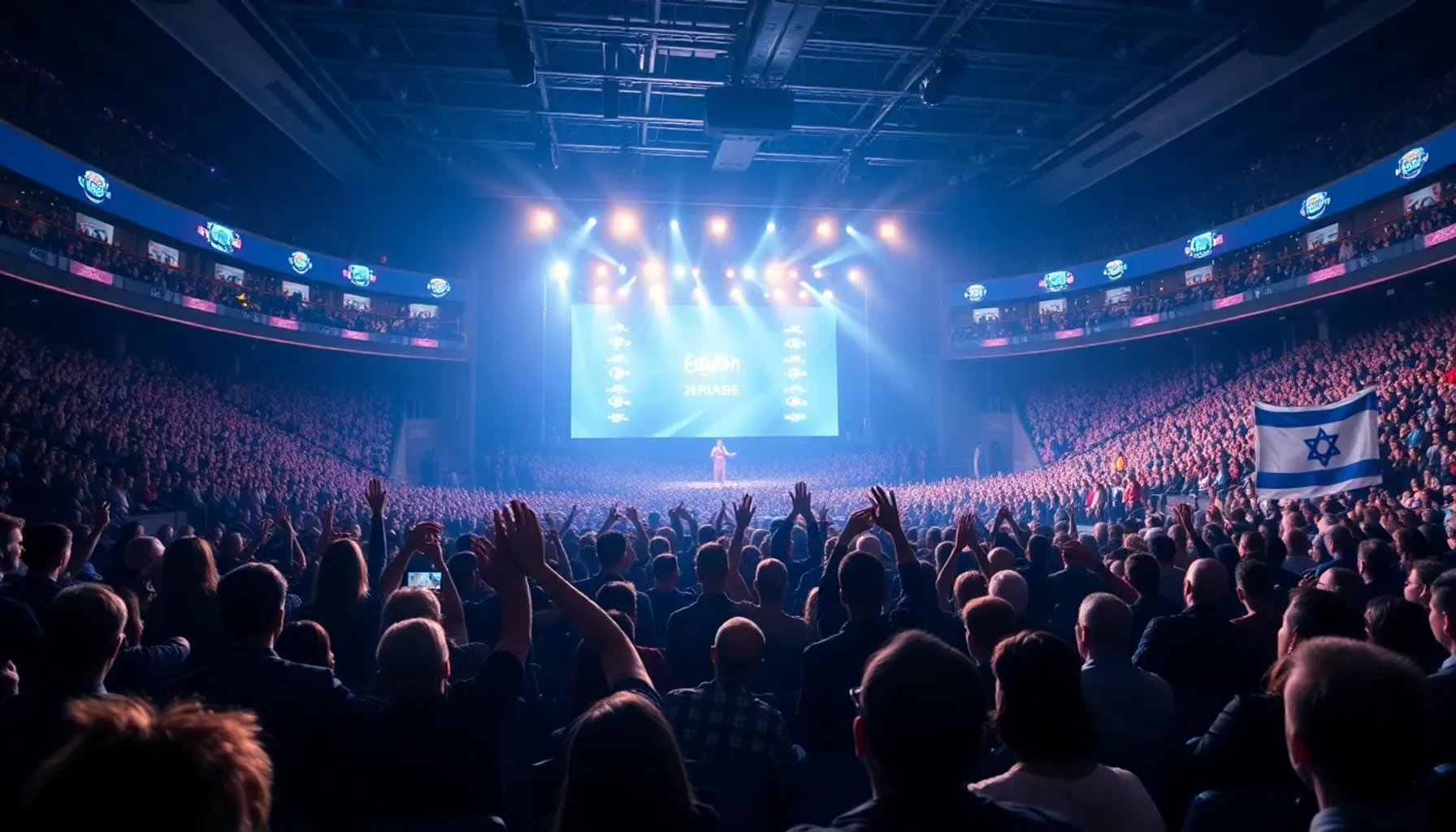 Escena del público abucheando durante la presentación de Israel en Eurovisión 2026