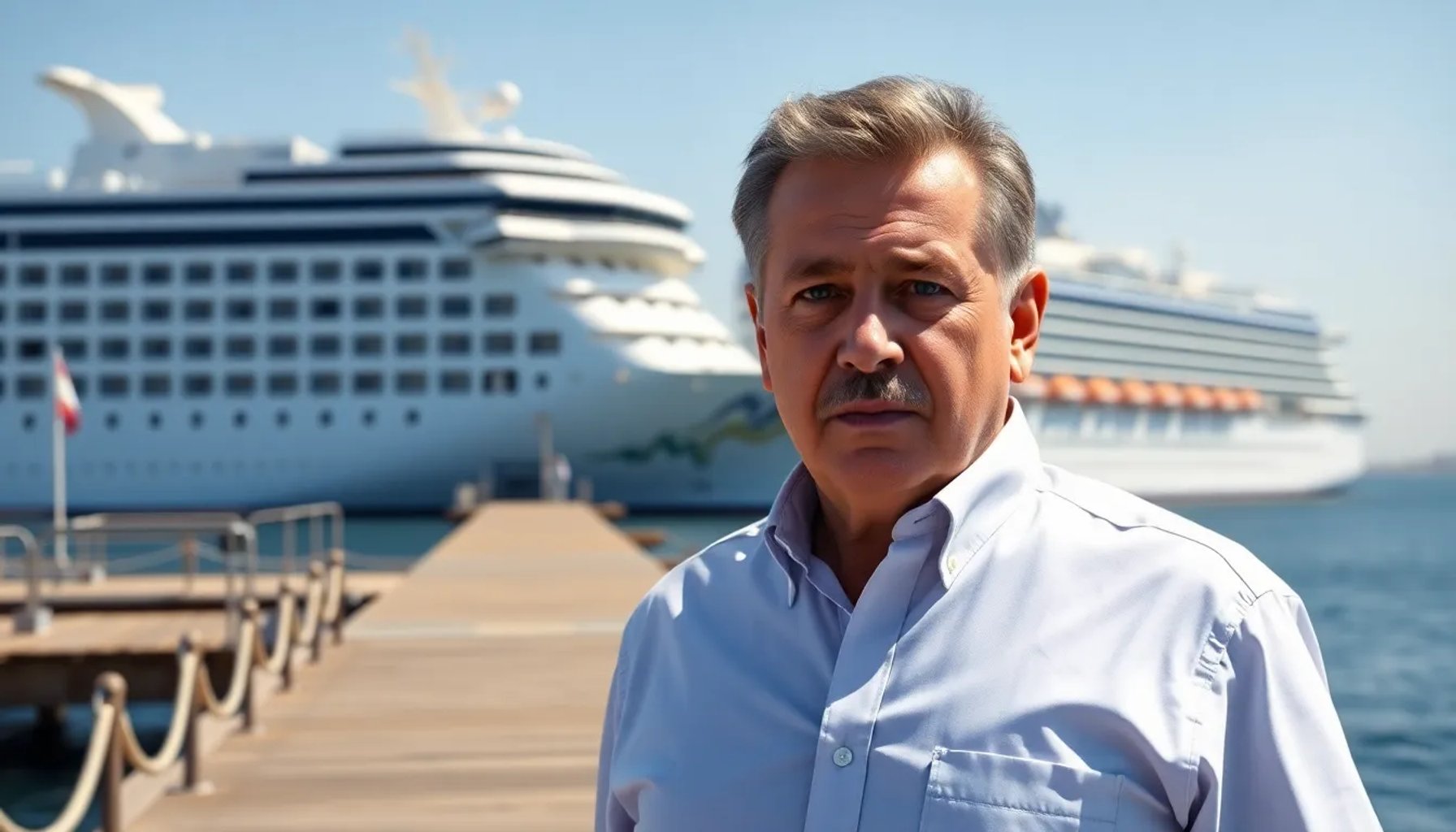 Fernando Clavijo frente a la bandera de Canarias, negándose a recibir un crucero con sospecha de hantavirus