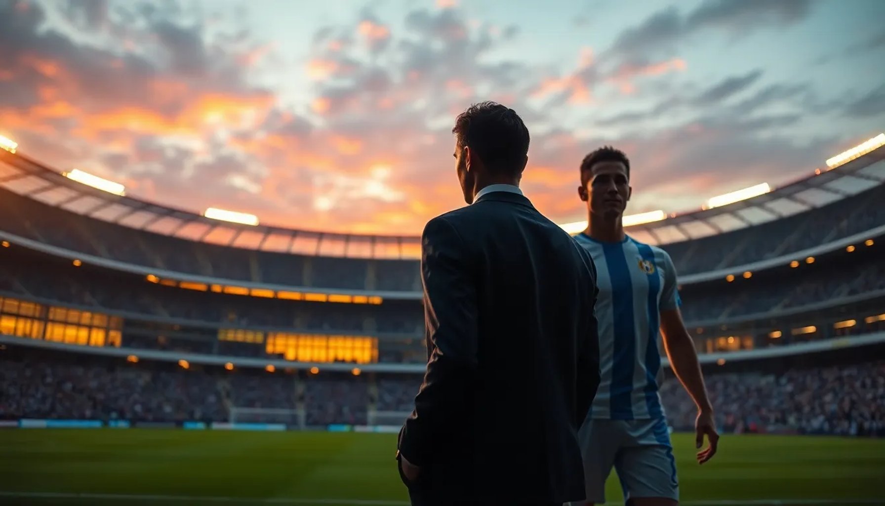 Florentino Pérez y Juan Román Riquelme en un momento emblemático del fútbol español