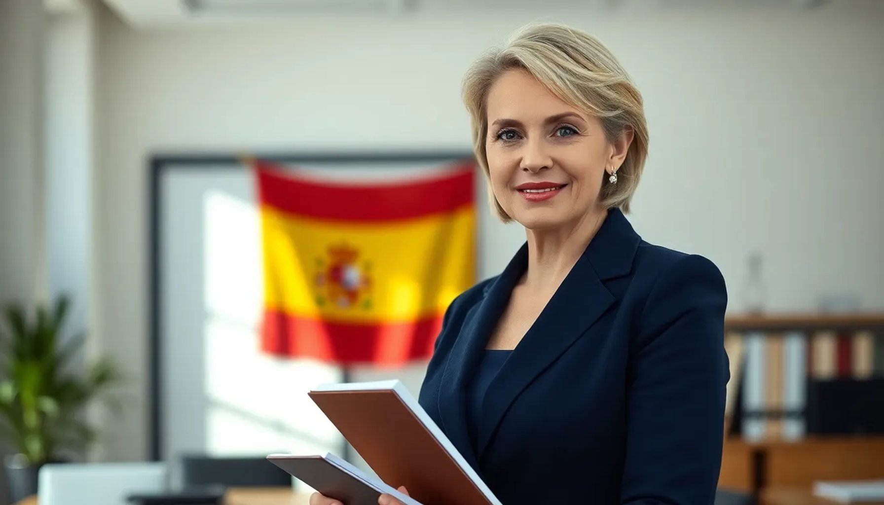 Gertru, secretaria de José Luis Rodríguez Zapatero, en su oficina rodeada de documentos