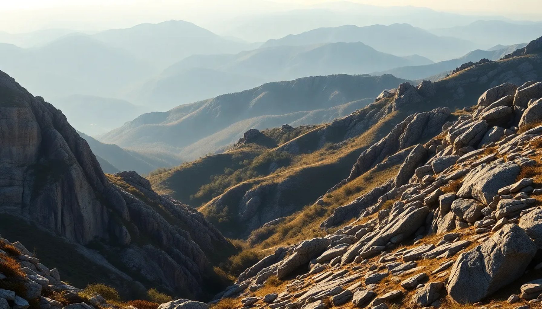 Montañas de los Apalaches con vetas de mineral de litio bajo la luz del amanecer