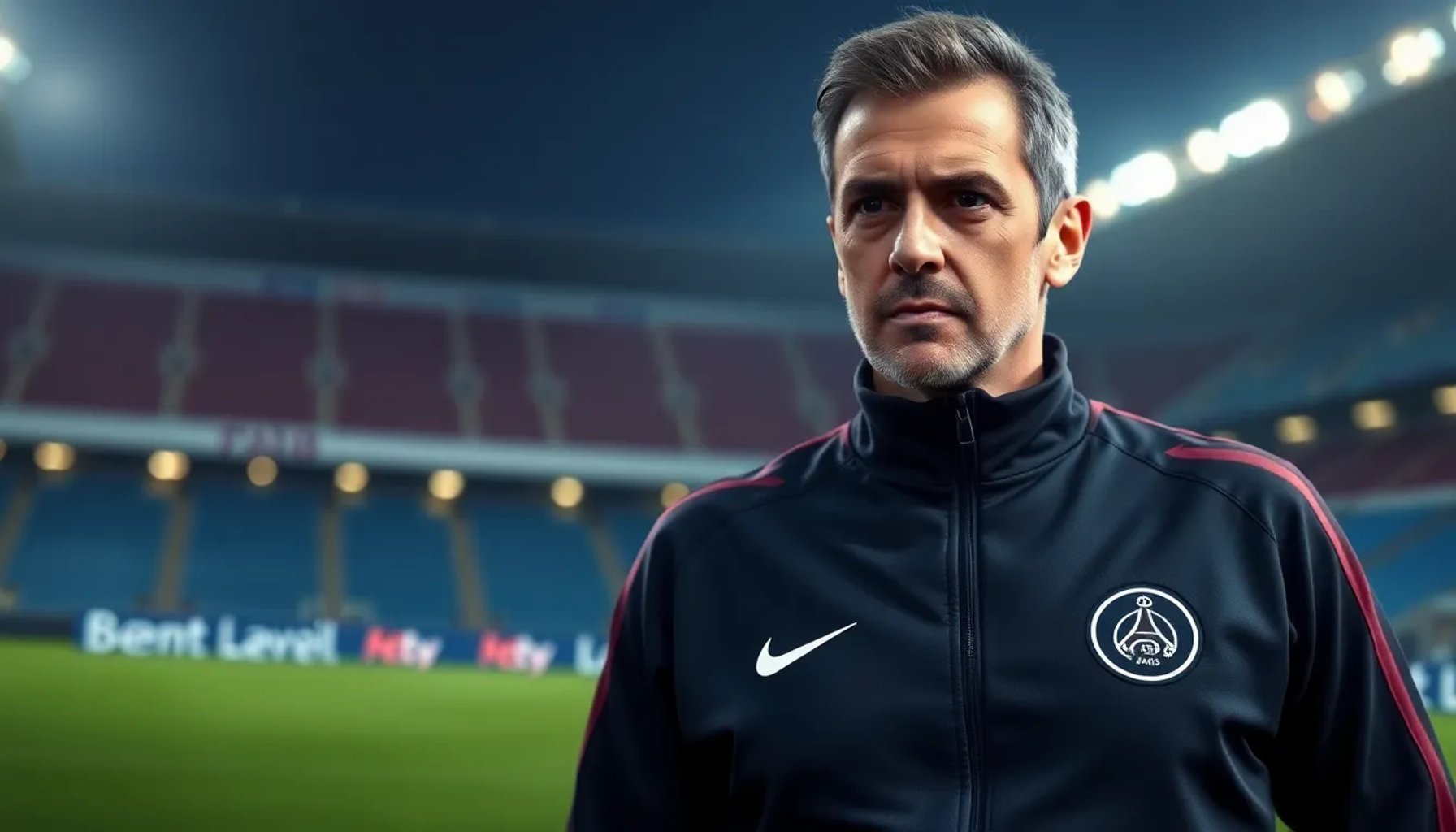 Luis Enrique dando una entrevista en el estadio tras clasificar a la final de la Champions