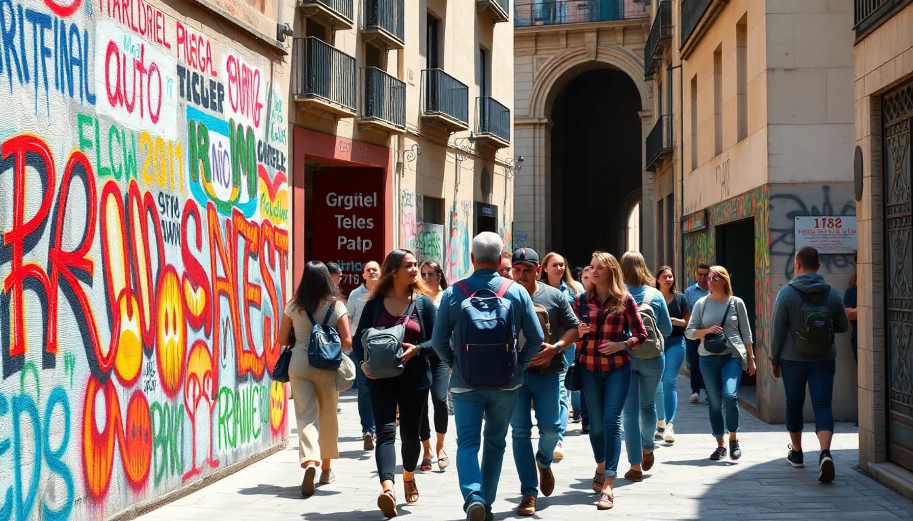Mapa de rutas guiadas en la Comunidad de Madrid que muestra graffiti y lugares de leyendas negras