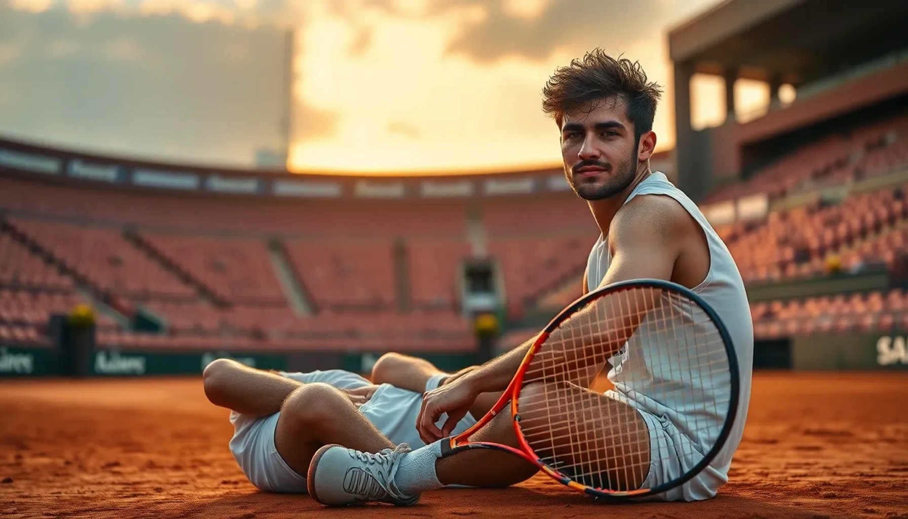 Martín Landaluce exhausto tras perder un épico partido de cinco sets en Roland Garros 2026