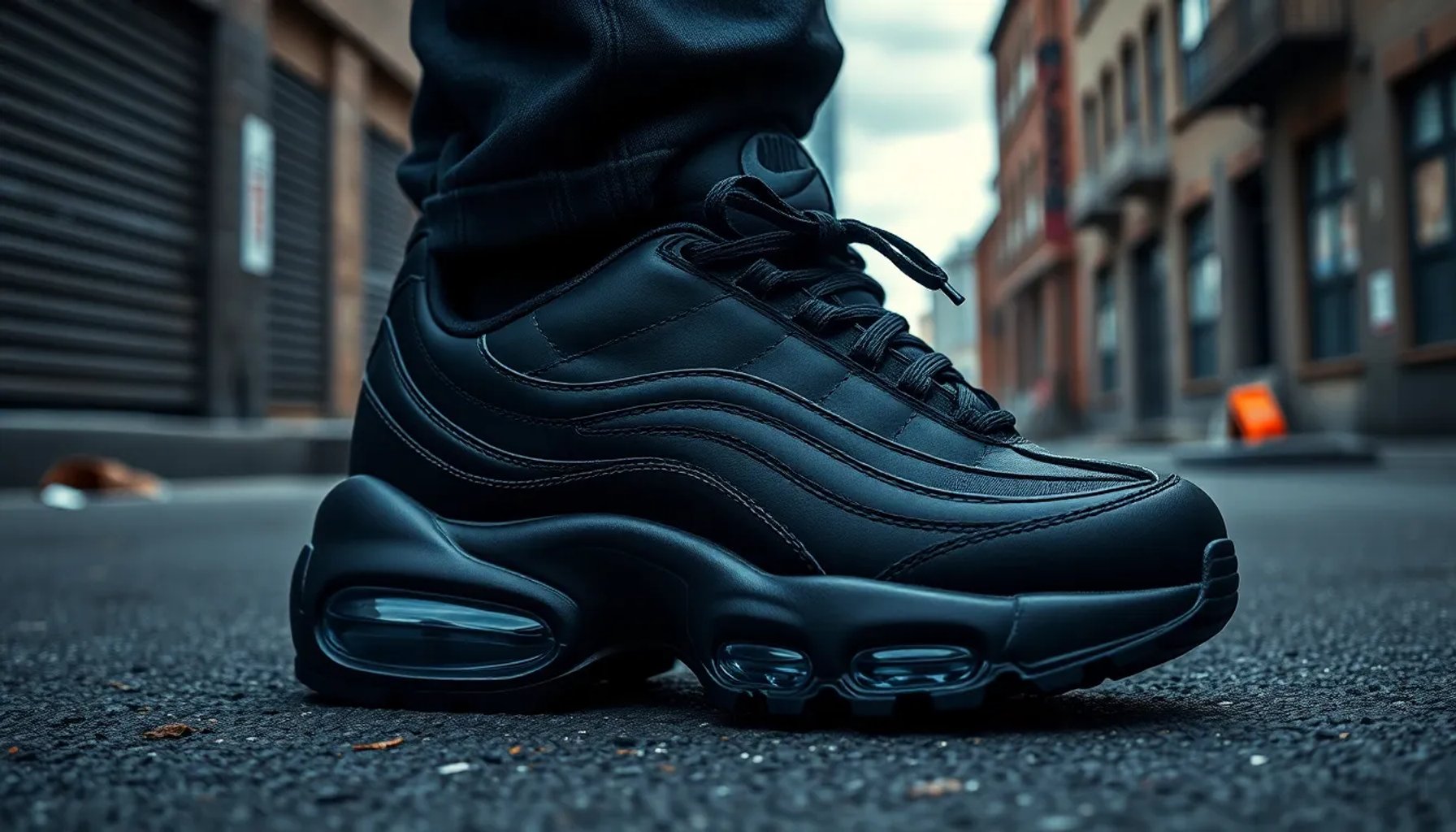 Nike Air Max 95 Big Bubble SE Scorpion en negro, con suela de burbuja grande y detalles de escorpión