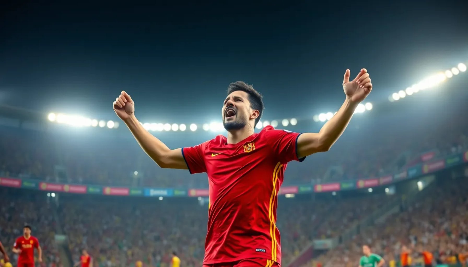 Pedri celebra su gol en el Mundial de Qatar 2022, con la camiseta de España